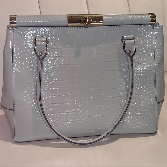 kate spade Handbags - Kate Spade Light Gray Croc-Embossed Satchel Knightsbridge Constantine